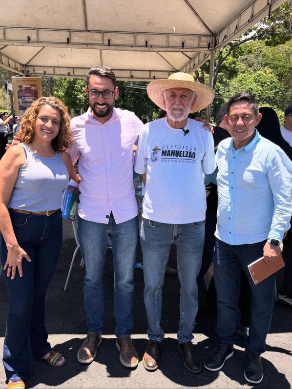 Evento com camisa da Expedição Manuelzão — desce o Rio das Velhas